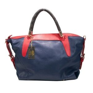 Amrita Singh Colorblock Faux Leather Large Satchel